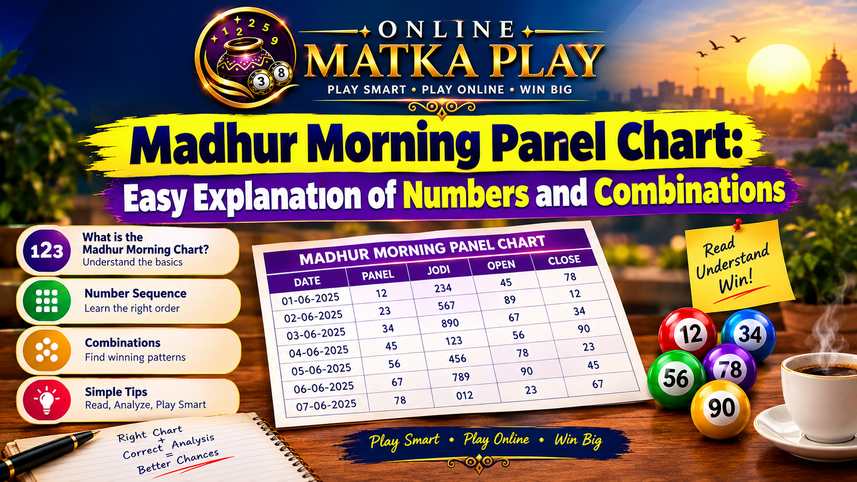 Madhur Morning Panel Chart: Easy Explanation of Numbers and Combinations
